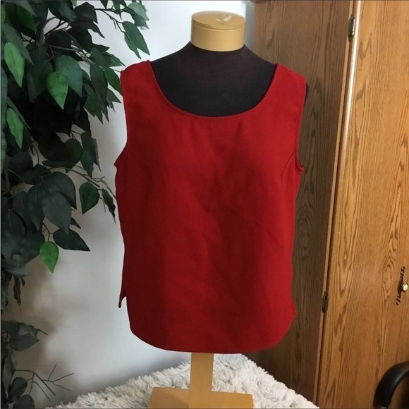 STUDIO I tank top Womans size 14 red business casual layering summer spr… - Picture 1 of 11